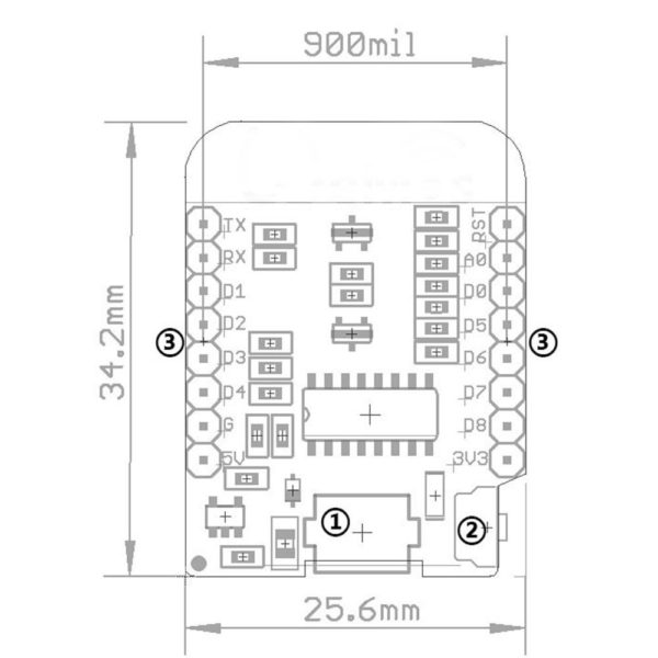 NodeMcu Wemos ESP8266 D1 Mini - Image 3