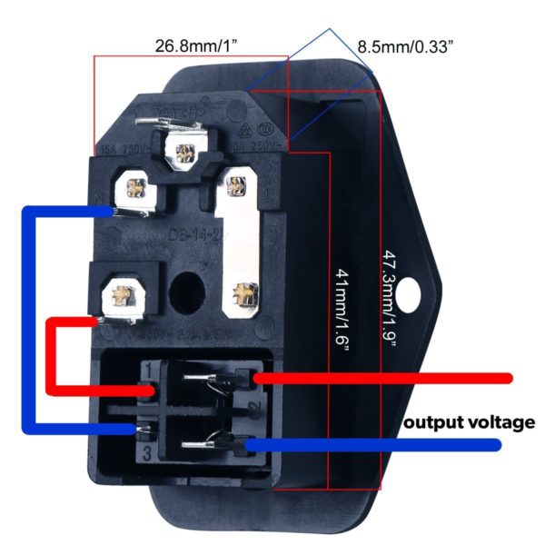 IEC 320 C14 Male Power Socket Fuse And Light Switch - Image 2