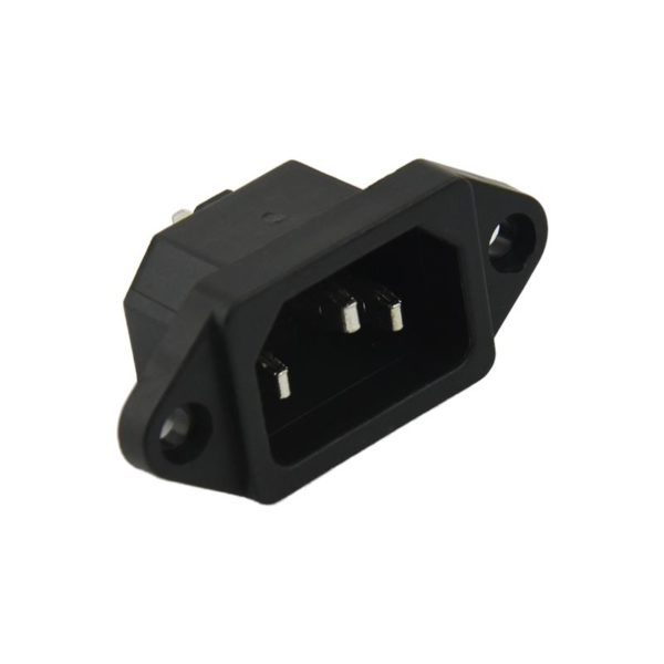 IEC 320 C14 Male Computer Power Socket Connector – 250V 10A, 3-Pin, Panel Mount