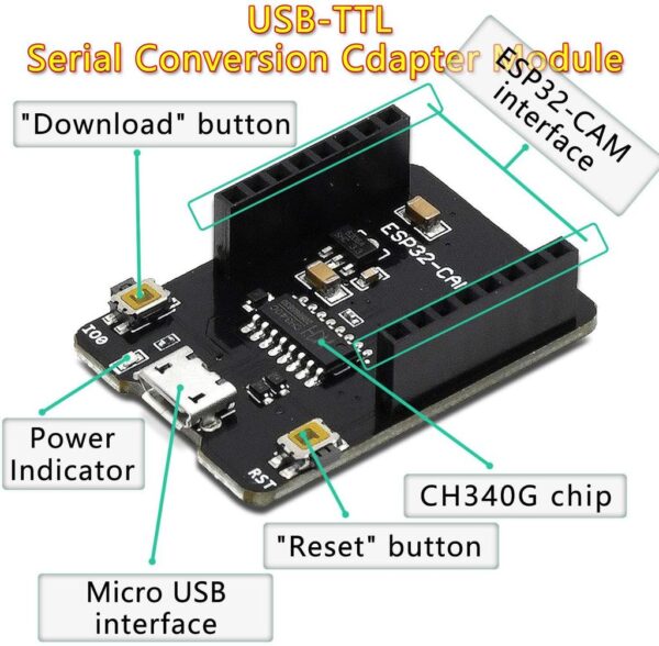 ESP32-CAM Camera Download USB Interface Module - Image 3