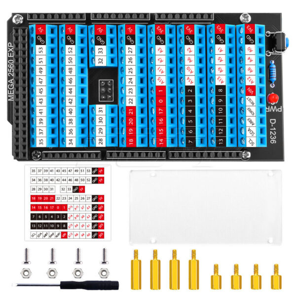 Arduino Mega Skrue Terminal Expansion Shield Pins