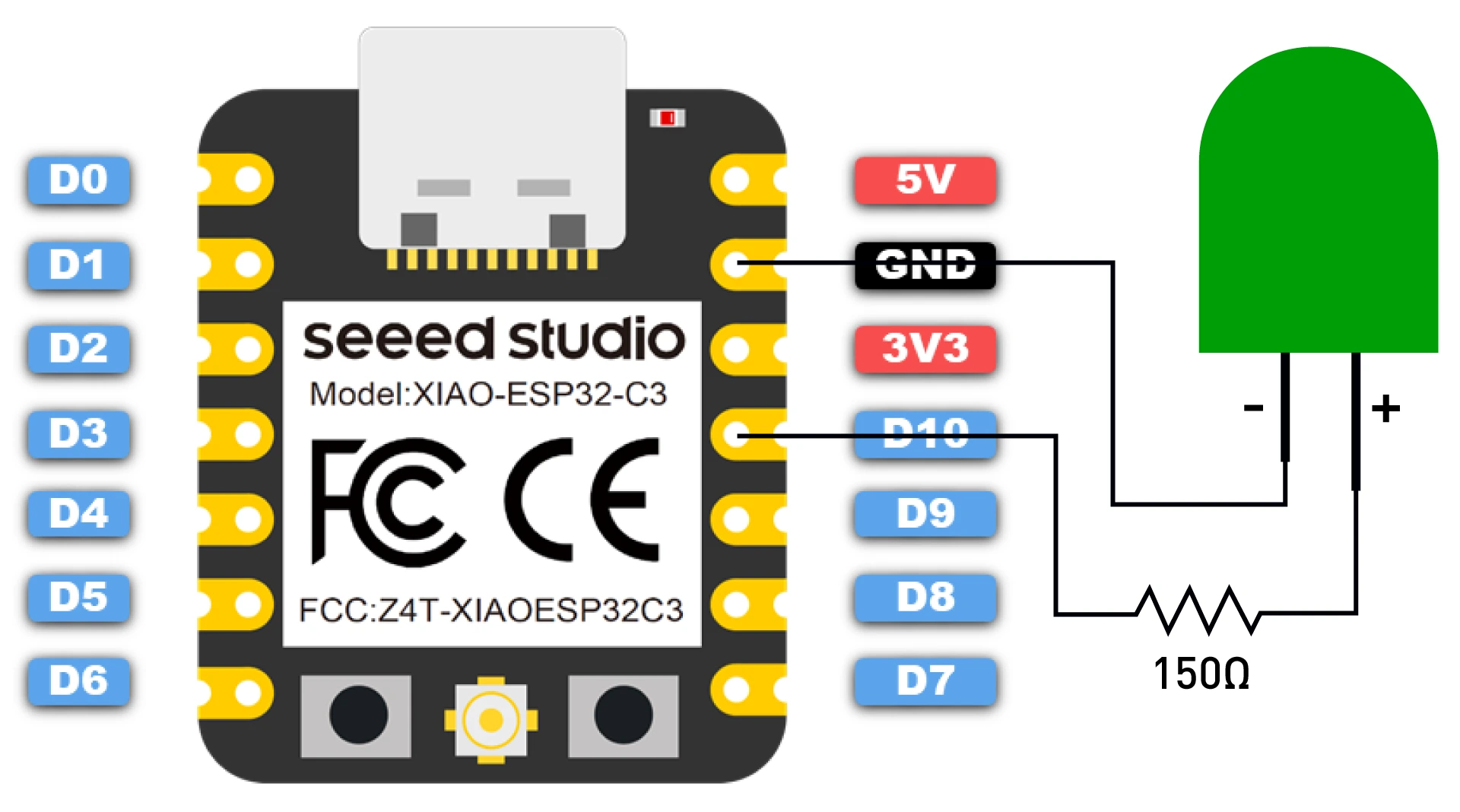 Seeeduino XIAO ESP32-C3 Udviklingsboard Eksempel