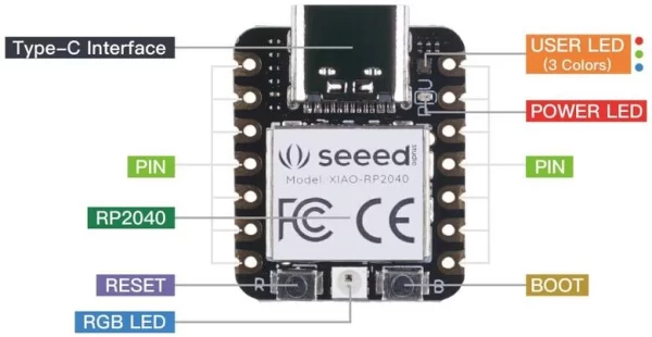 Seeeduino XIAO RP2040 RGB Udviklingsboard Data