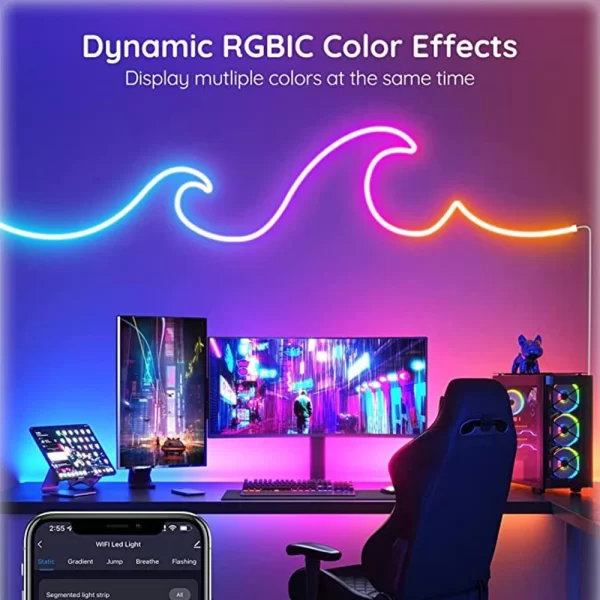 Smart LED RGB Neon Strip - 5 Meter Wall