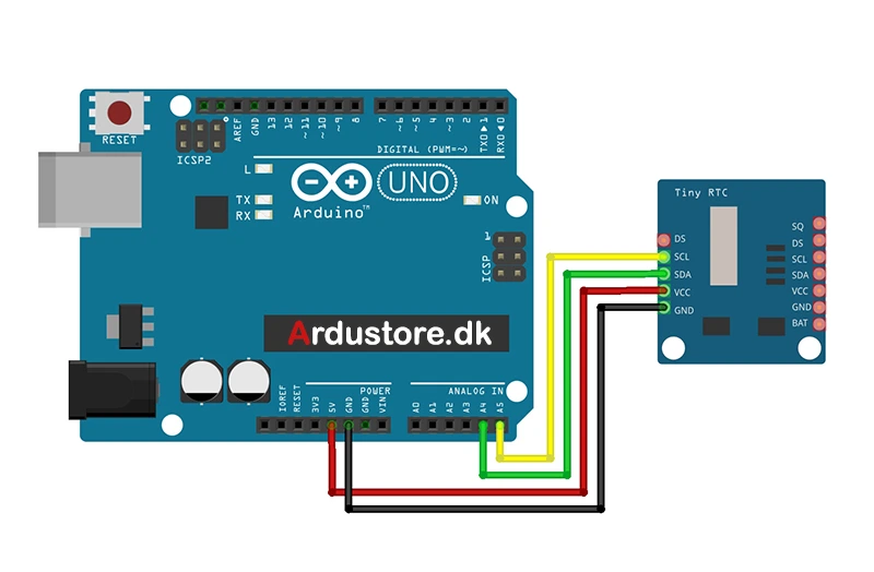 DS1307 RTC Real Time Clock Module Eksempel