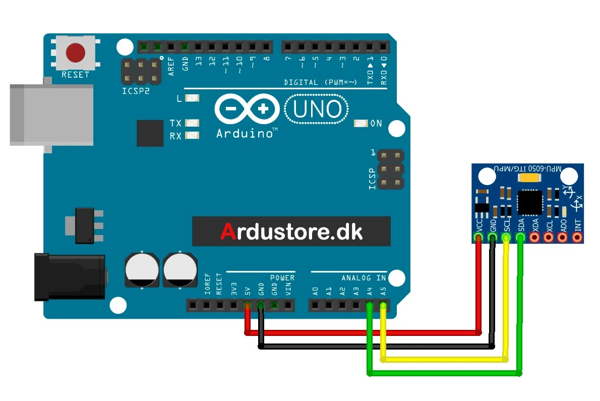 GY-521 Accelerometer 3-Axis Module Eksempel 1