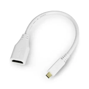 Officiel Raspberry Pi Micro HDMI til HDMI Adapter 1M Hvid Produkt