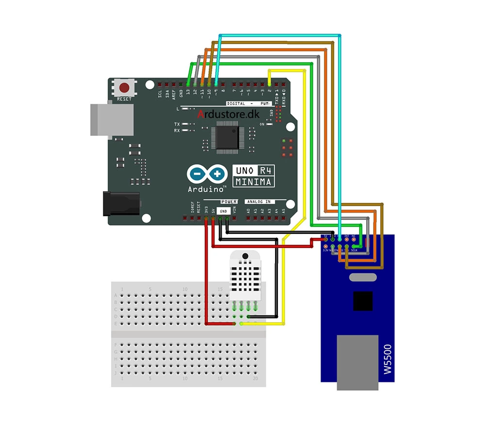 W5500 Ethernet LAN Network Module W5500 Ethernet LAN Network Module Eksempel 1