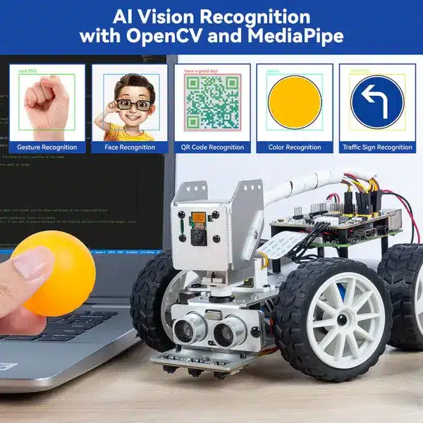 Raspberry Pi Smart AI Car Robot Laeringskit AI Raspberry Pi Smart AI Car Robot Læringskit AI