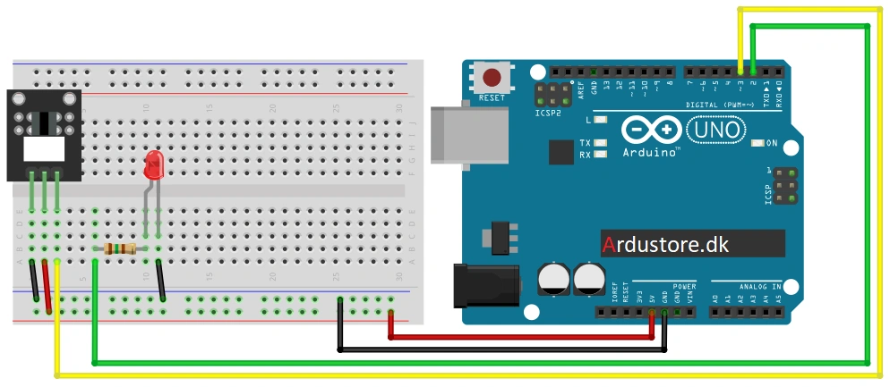 KY-010 Photo Interrupter Module Eksempel