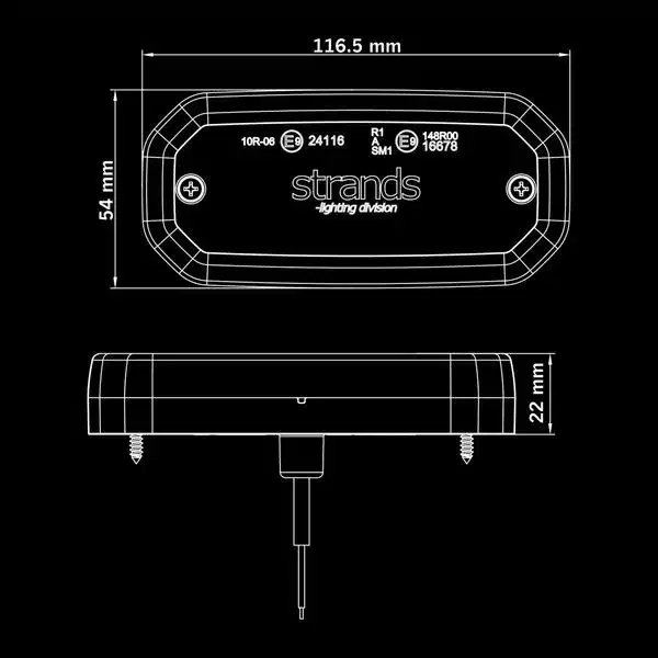 Strands FOR9T Scale LED Markeringslygte Hvid Data Strands FOR9T Scale LED Markeringslygte Data