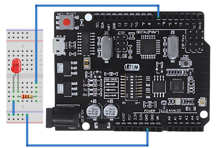 Arduino Uno R3 WiFi ESP8266 Klon Udviklingsboard Eksempel