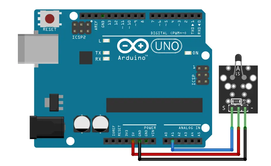 KY-013 Temperatur Sensor NTC Analog Module Eksempel