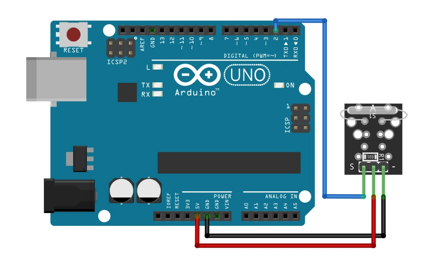 KY-021 Reed Switch Magnetisk Module Eksempel