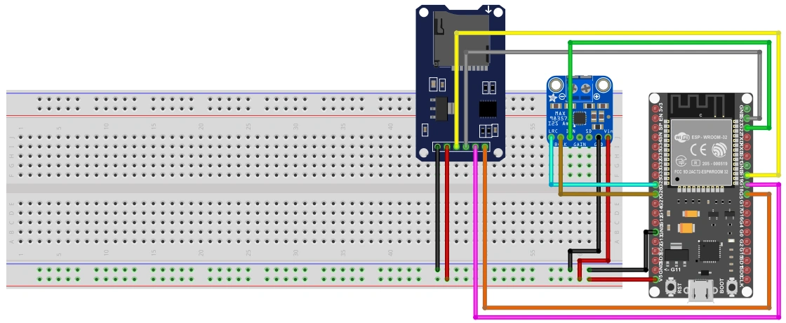 MAX98357 Amplifier Class-D I2S 2.5W Module Eksempel1