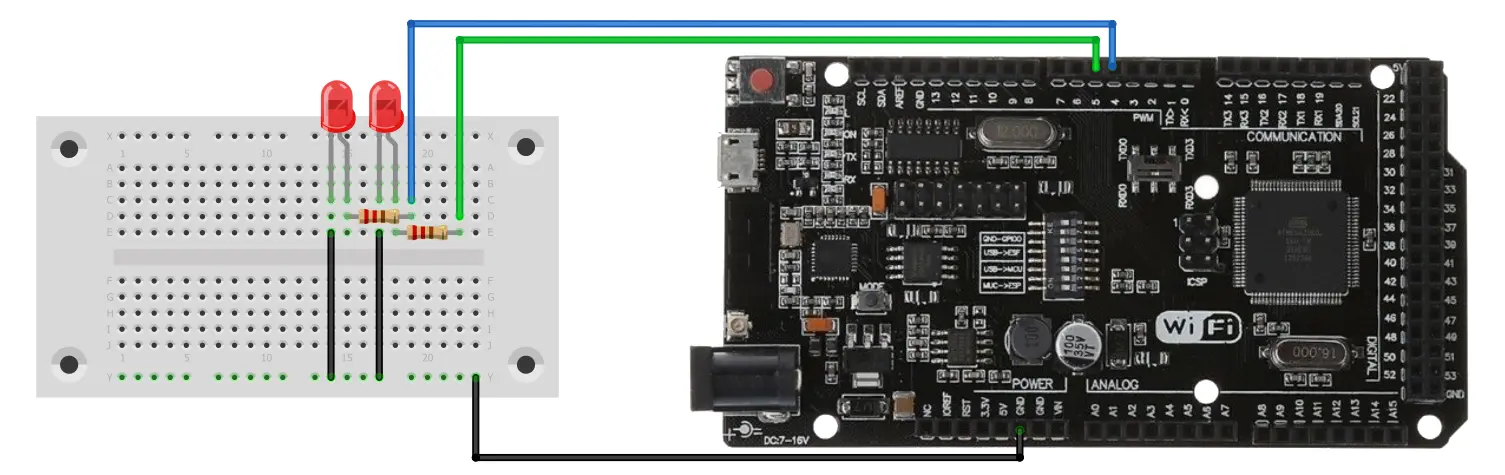 Arduino Mega R3 WiFi ESP8266 Klon Udviklingsboard Eksempel