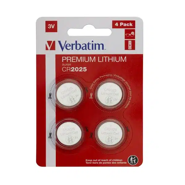 Verbatim CR2025 Knapcelle Batterier 3V Lithium 4 stk Produkt Verbatim CR2025 Knapcelle Batterier 3V Lithium - 4 stk Produkt